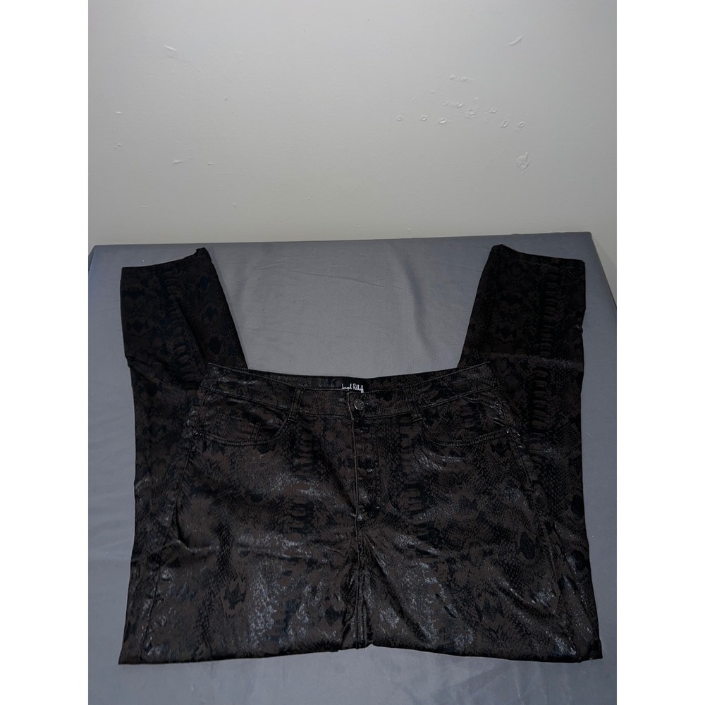 Joseph Ribkoff Jeans Womens 16 Brown Metallic Snakeskin Print Slim Fit Pants
